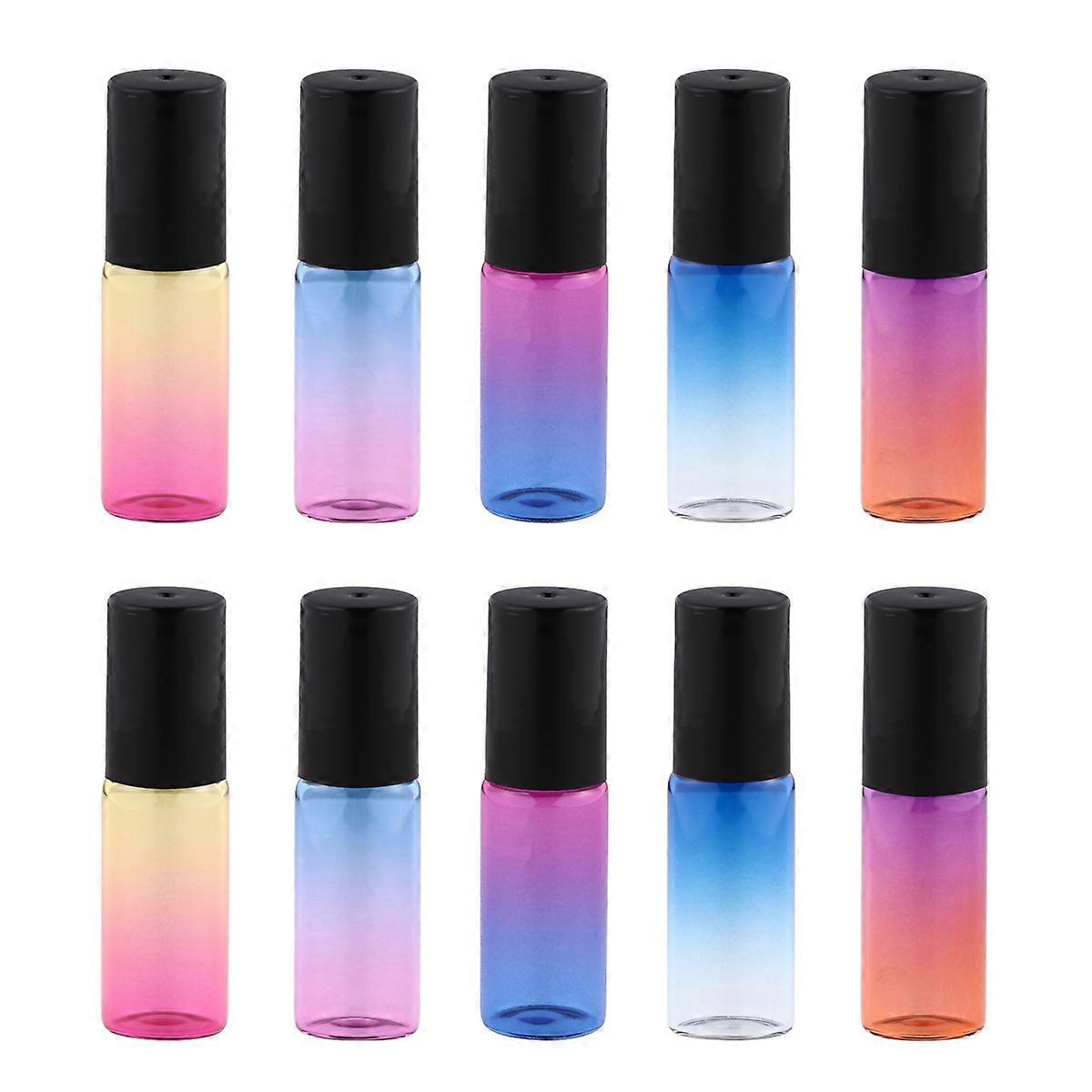 Travel Refillable Bottles Glass Roller Balls Bottles Kit Round Shape Perfume Storage For Travel Use 10Pcs