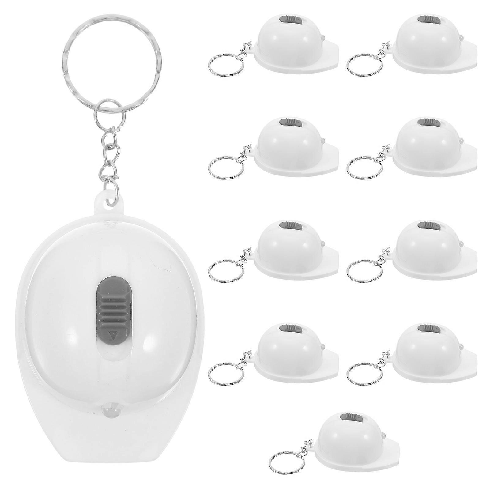 Keychain Led Flashlight Mini Construction Hat Design Outdoor Use New Year Celebrations 10Set