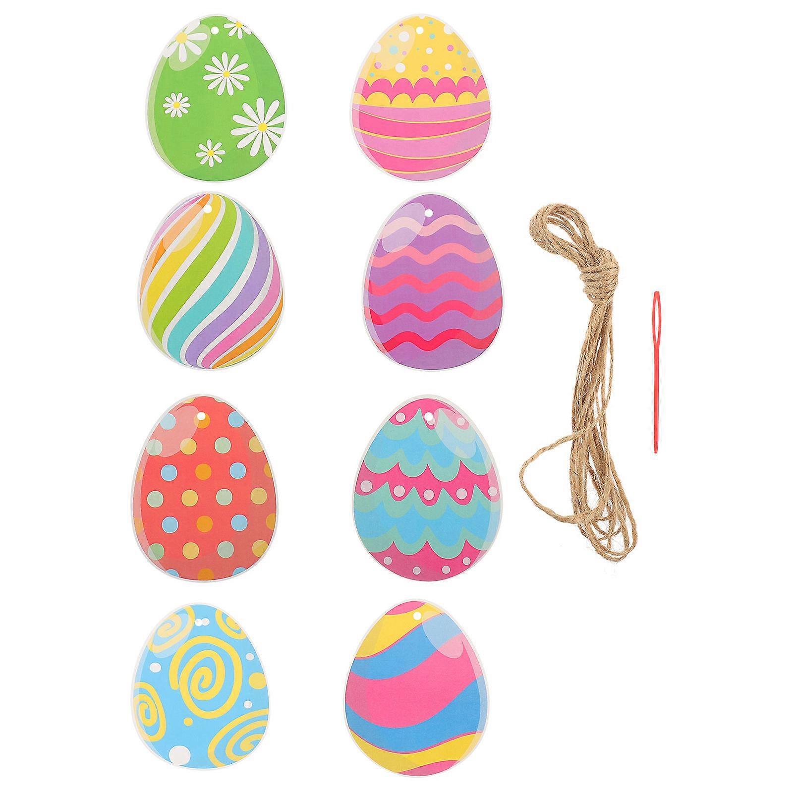 Easter Egg Paper Ornaments for Decor Multi Color Lightweight 24pcs