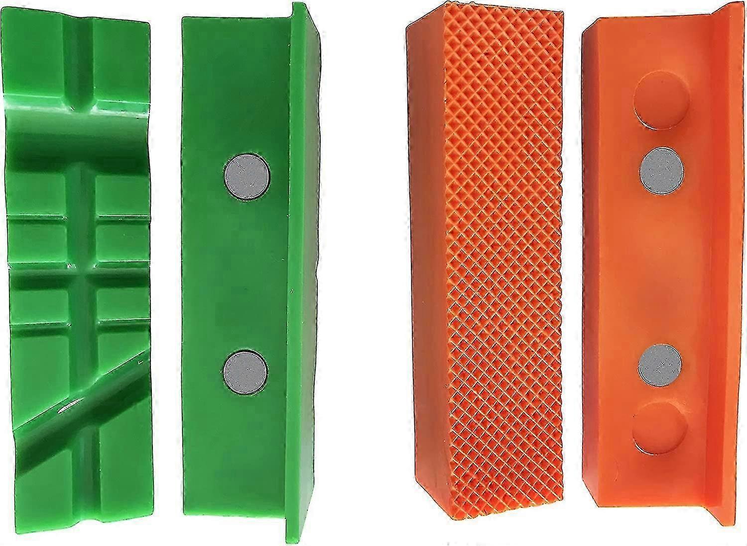 AURA Magnetic Protective Pads For Bench Vices - 2 Elements: 1 Multi-Groove And 1 Standard 113 Mm