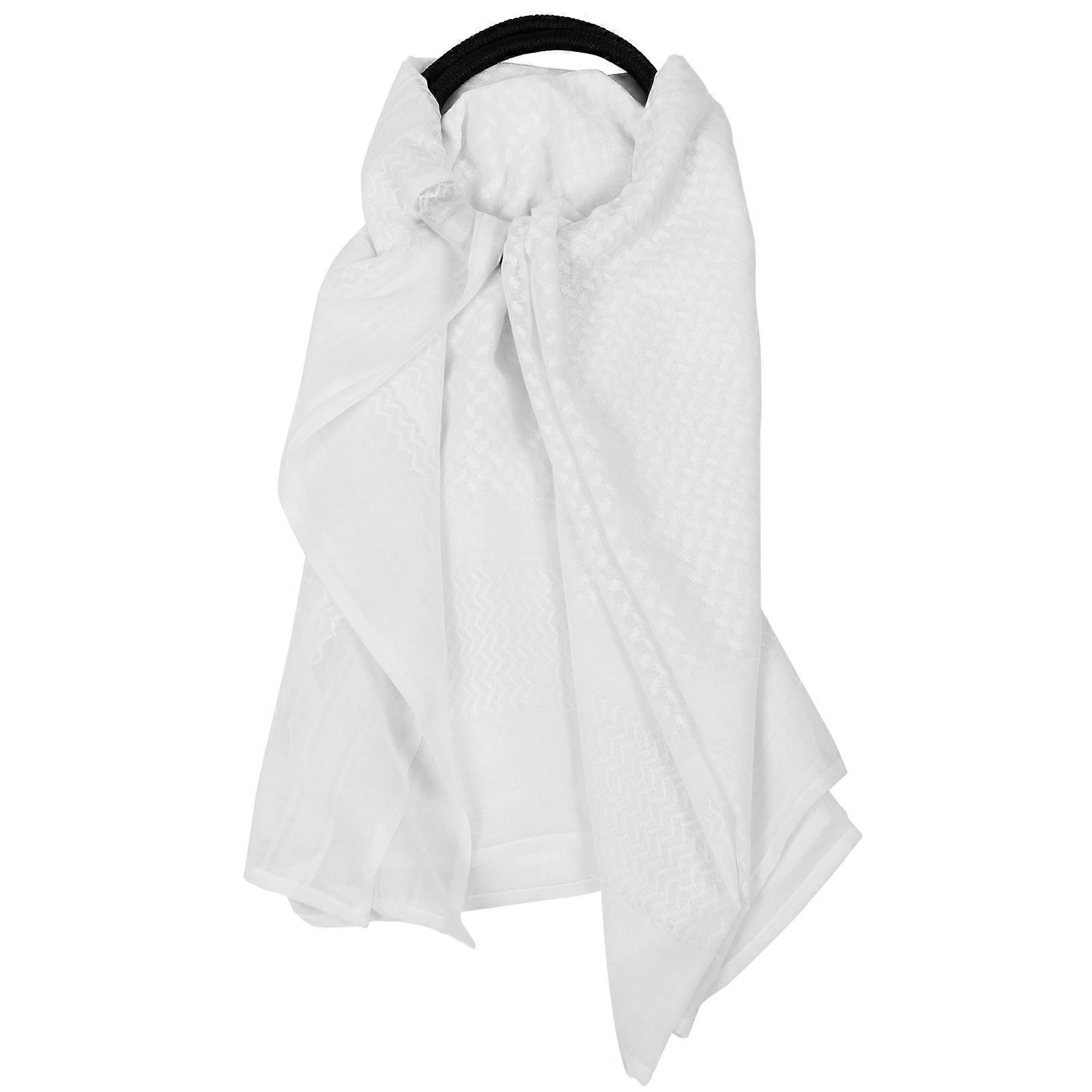 Men's Arabian Headband and White Shemagh Scarf – Traditional Middle Eastern Costume Accessory for Festivals, Masquerades, and Parties – Durable