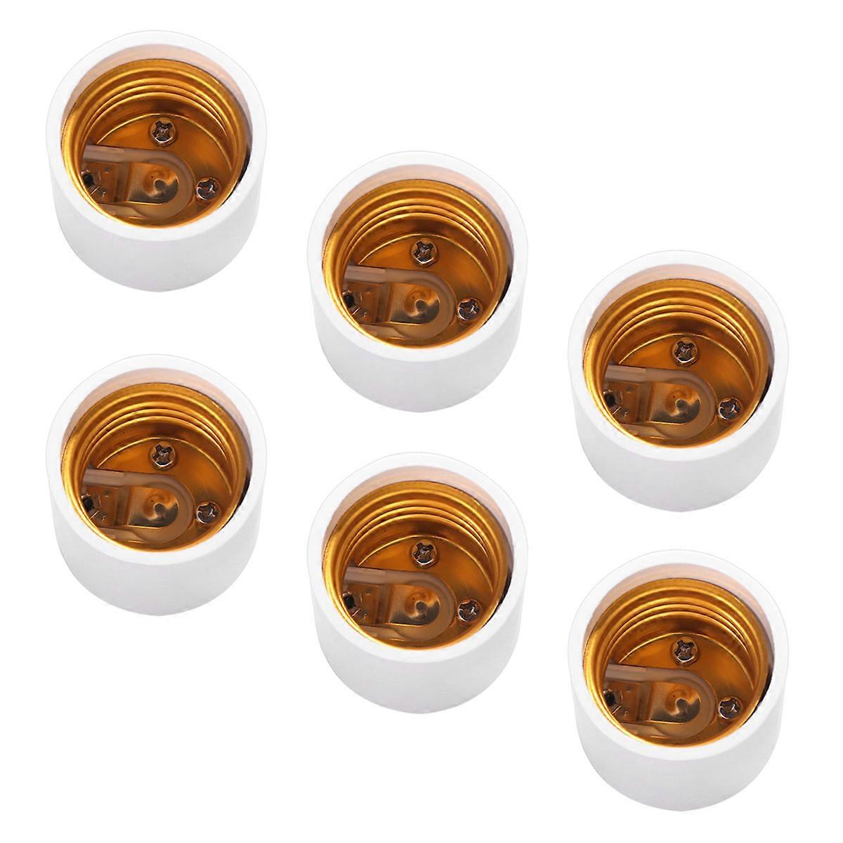 Lamp Holder Adapter Plug Gu24 To E26 E27 Light Bulb Base Converter For School Round Shape 6Pcs