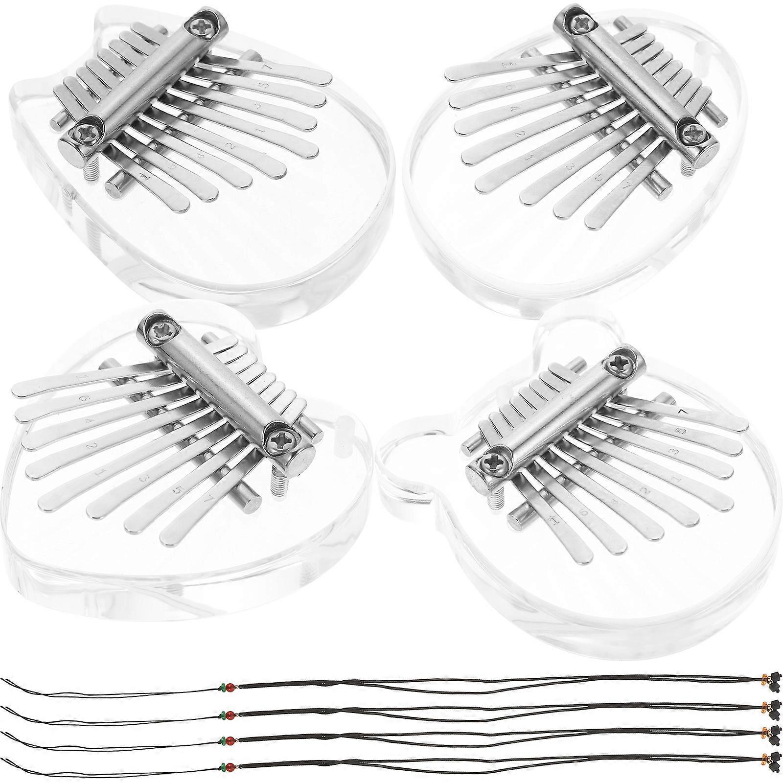 Thumb Piano Kalimba Small Musical Instruments Learning 6.8x5.7cm 8 Keys 4Pcs