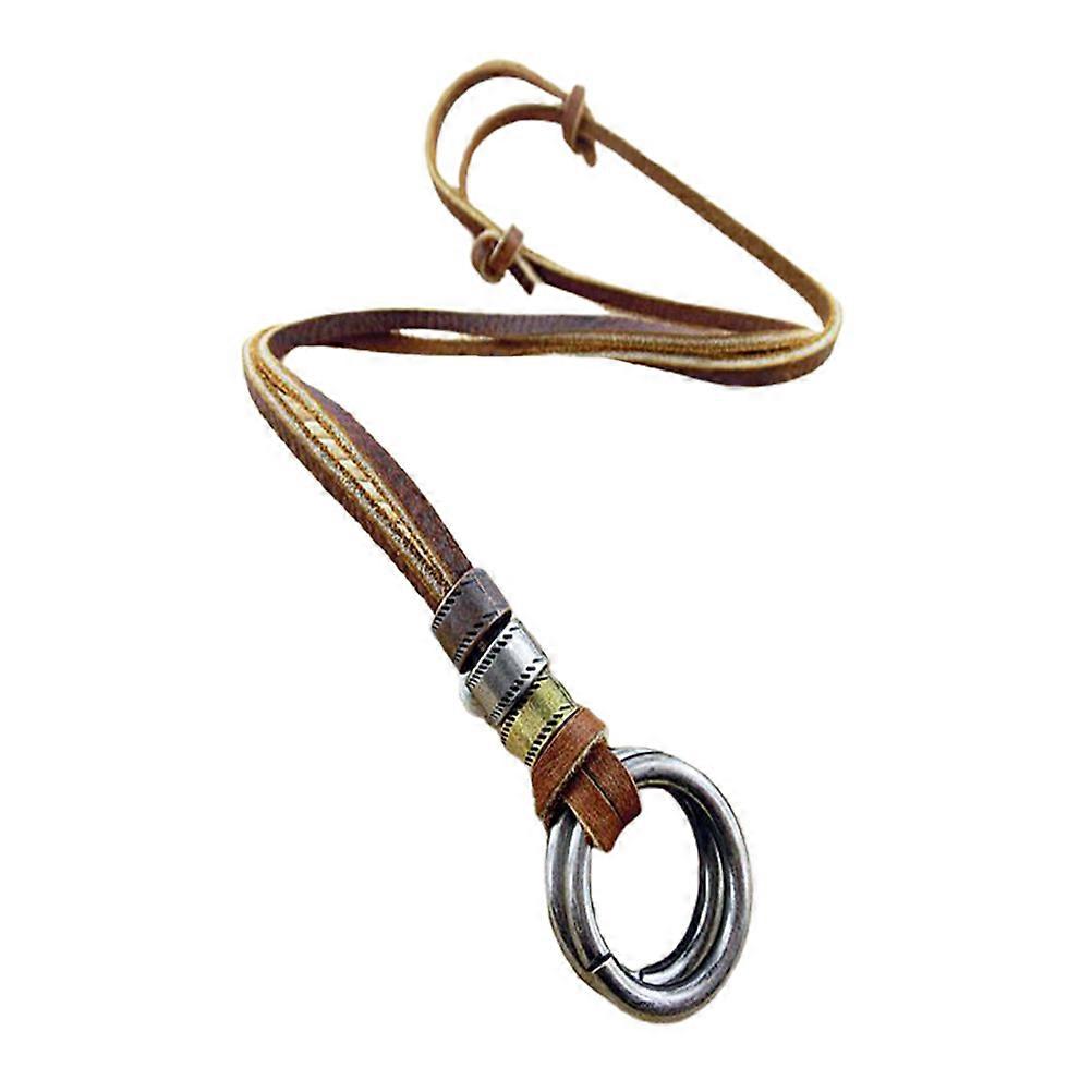 Boys Necklace Double Ring Pendants Alloy Fashion Men Necklace Decoration Christmas 1Pack