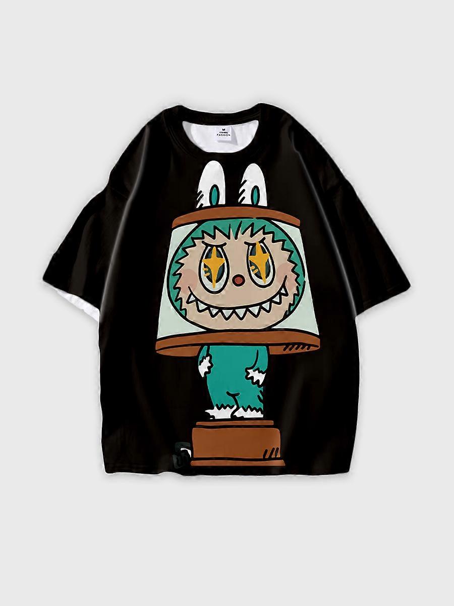 T-shirt round neck Pattern loose short sleeve P1939