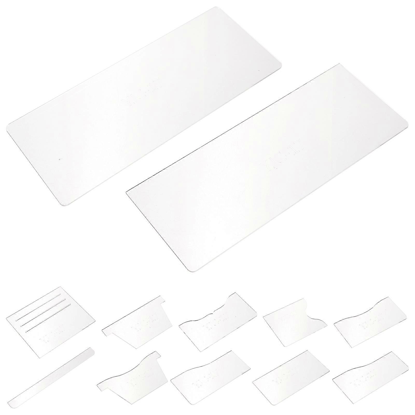 Wallet Patterns Template 1Set White Acrylic Precision DIY for DIY Use Wallet Accessories