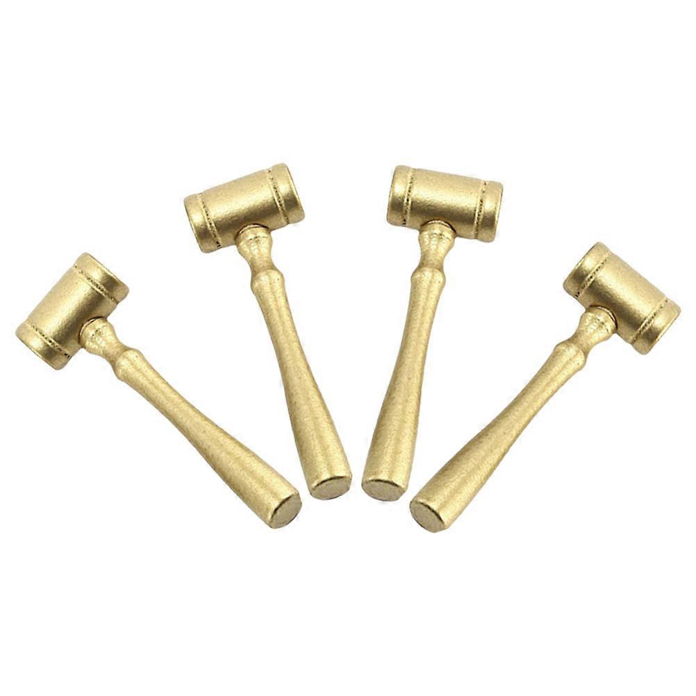 4pcs Wooden Small Gavel for Party Costume Hammer Judge Plaything for Kids