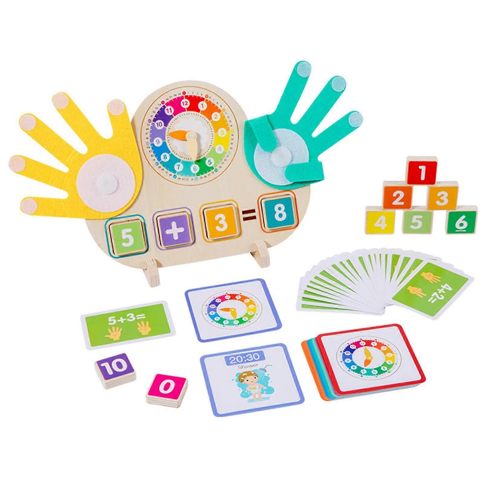 Finger Counting Math Toy Educational Clock, Portable Preschool Learning Tool, Homeschool Arithmetic Practice