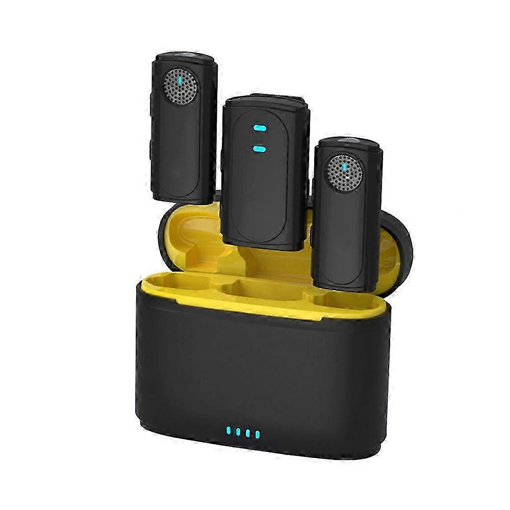 2025 Wireless Microphone System with 1 Receiver + 2 Transmitters + 1 Charging Box