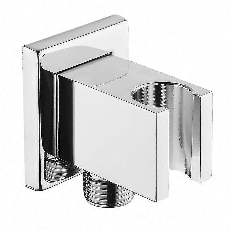 Brass Wall Supply Elbow with Hand Shower Holder - Square Design