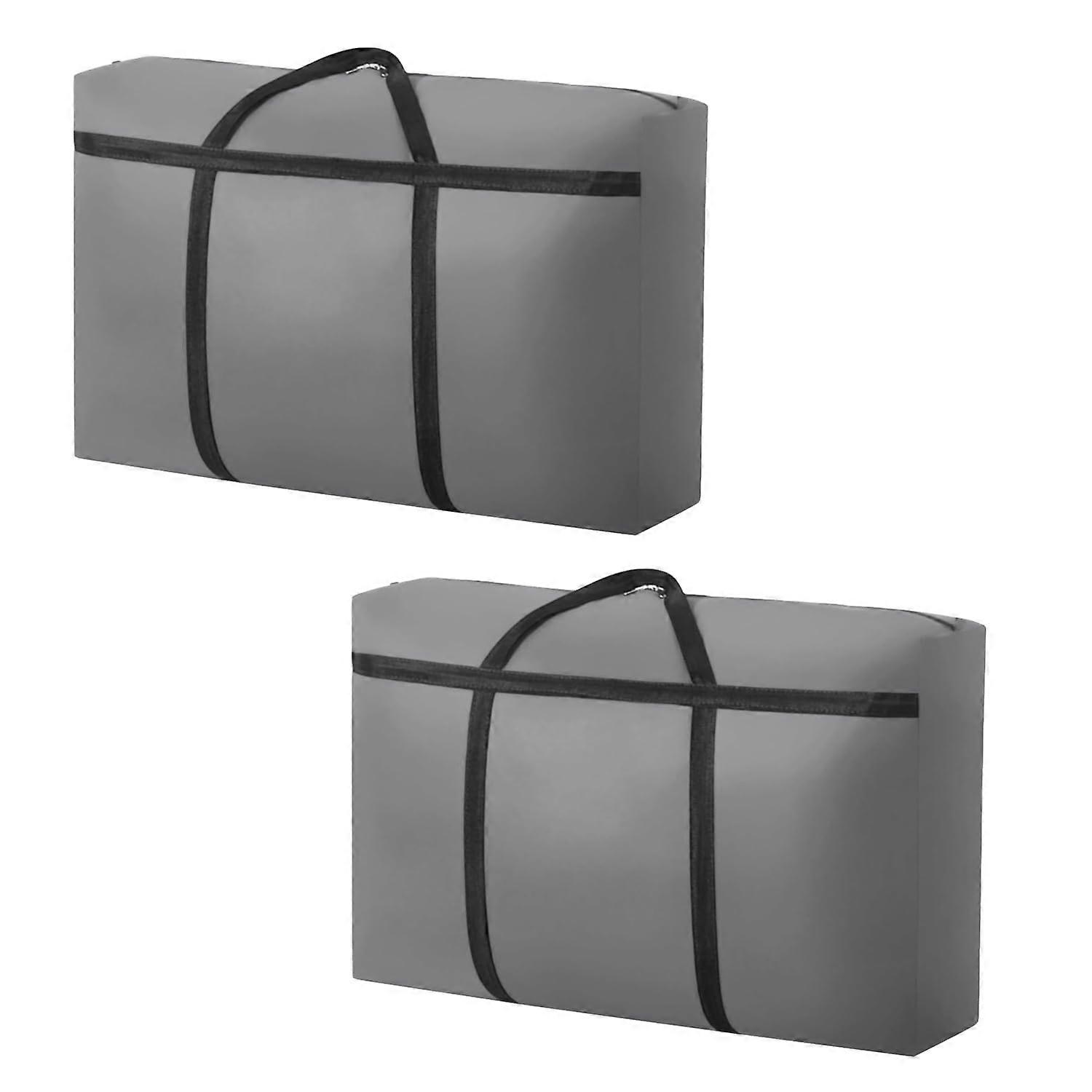Heavy Duty Extra Large Moving Bags 2-Pack Gray With Strong Zips And Handles For Storage, Students, And Moving