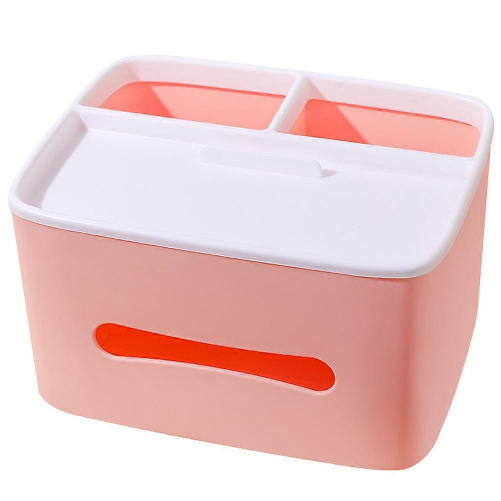 Pink Plastic Tissue Storage Box for Desktop Use Keeps Paper Clean and Organized 7.5 x 4.2 x 5.1 inches