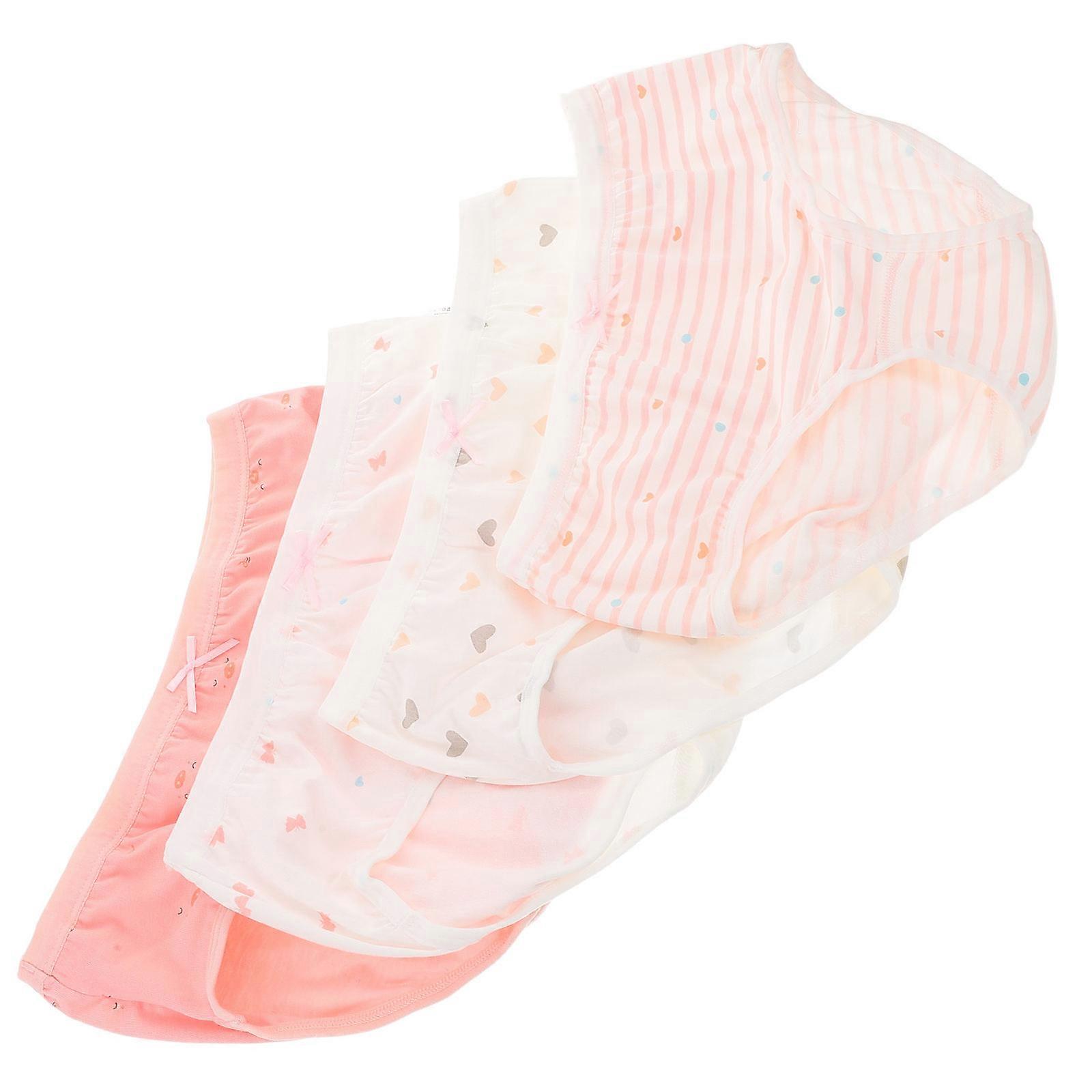 4pcs Cotton Briefs Soft Breathable Underwear Cute Patterns Daily Wear Comfort Use