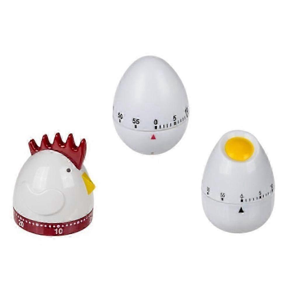 White Egg Timer - Kitchen Timer Clock for Perfectly Cooked Eggs - Easy to Use Cooking Gadget