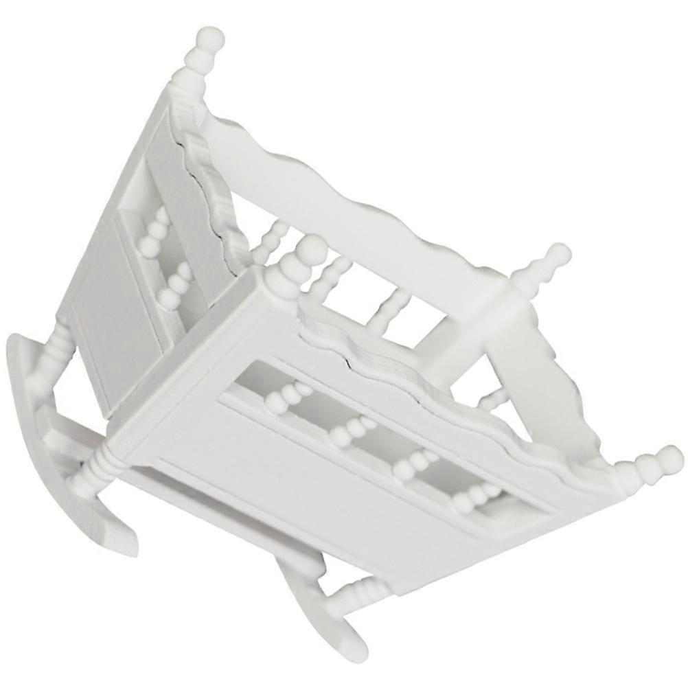 Pretend Play Mini Cradle Furniture For Children Cognitive Ability Enhancement White 1Set