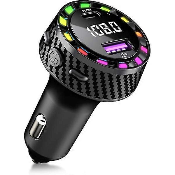 PRMHOOT Handsfree Bluetooth for Car, 30W FM Transmitter Bluetooth Handsfree Call in Car, Supports USB Disk