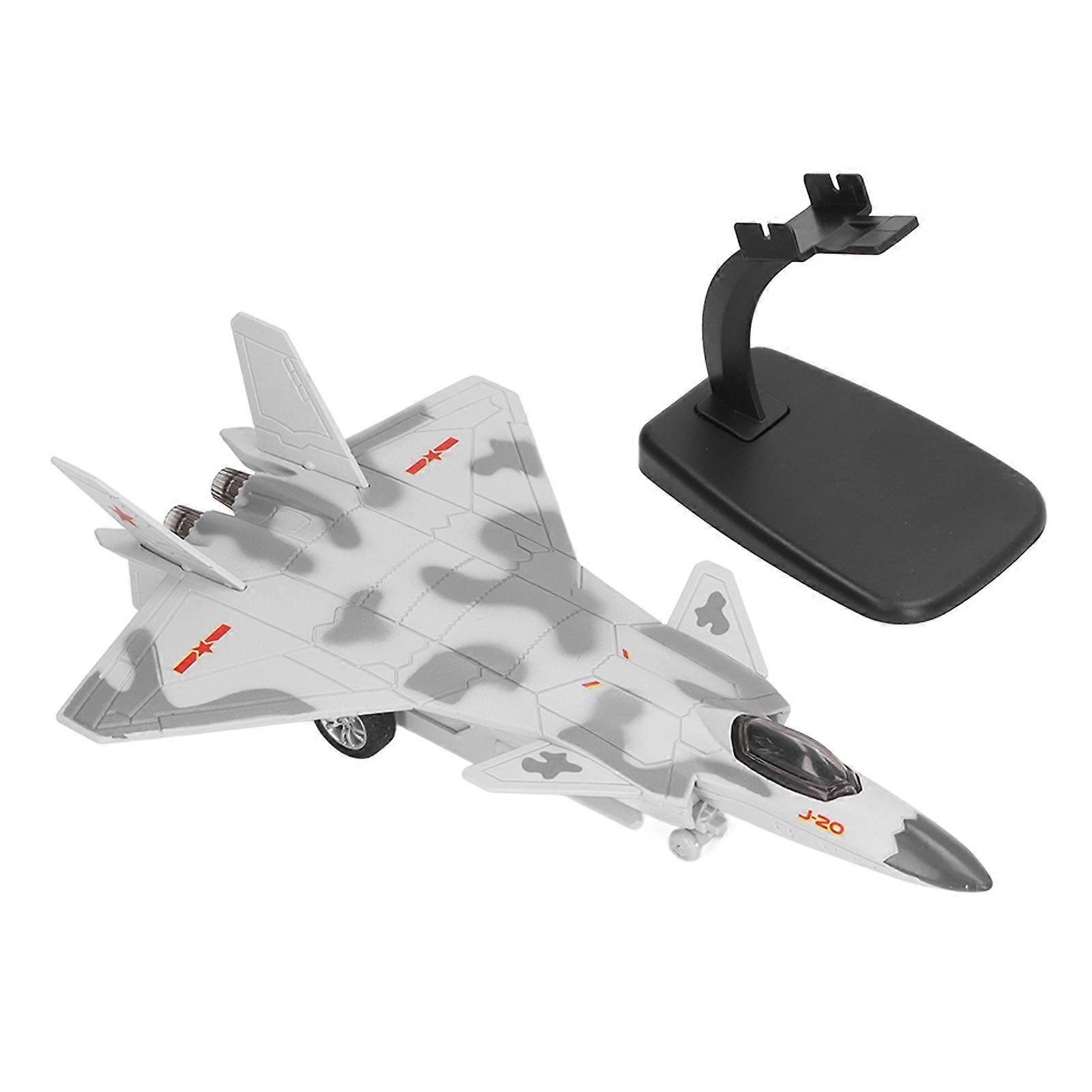 Metallflugzeugmodell Hergestellt mit Standzubehör Dekorative Legierung Metall Kampfflugzeug Modell Grau Tarnung