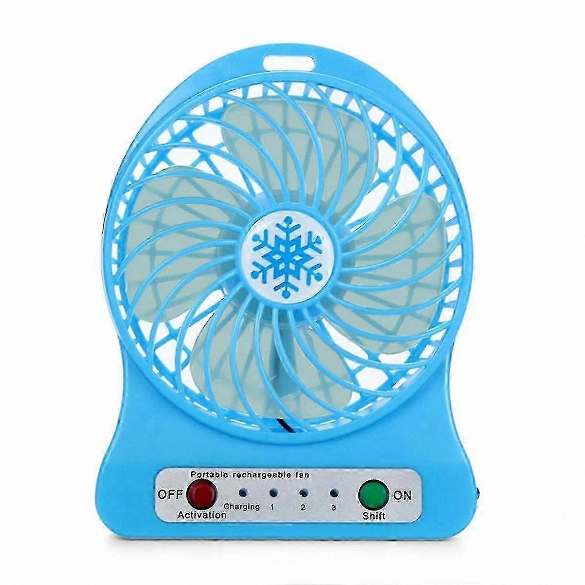 Mini USB Portable Fan with LED Light and Cooling Function for Desk or Handheld Use