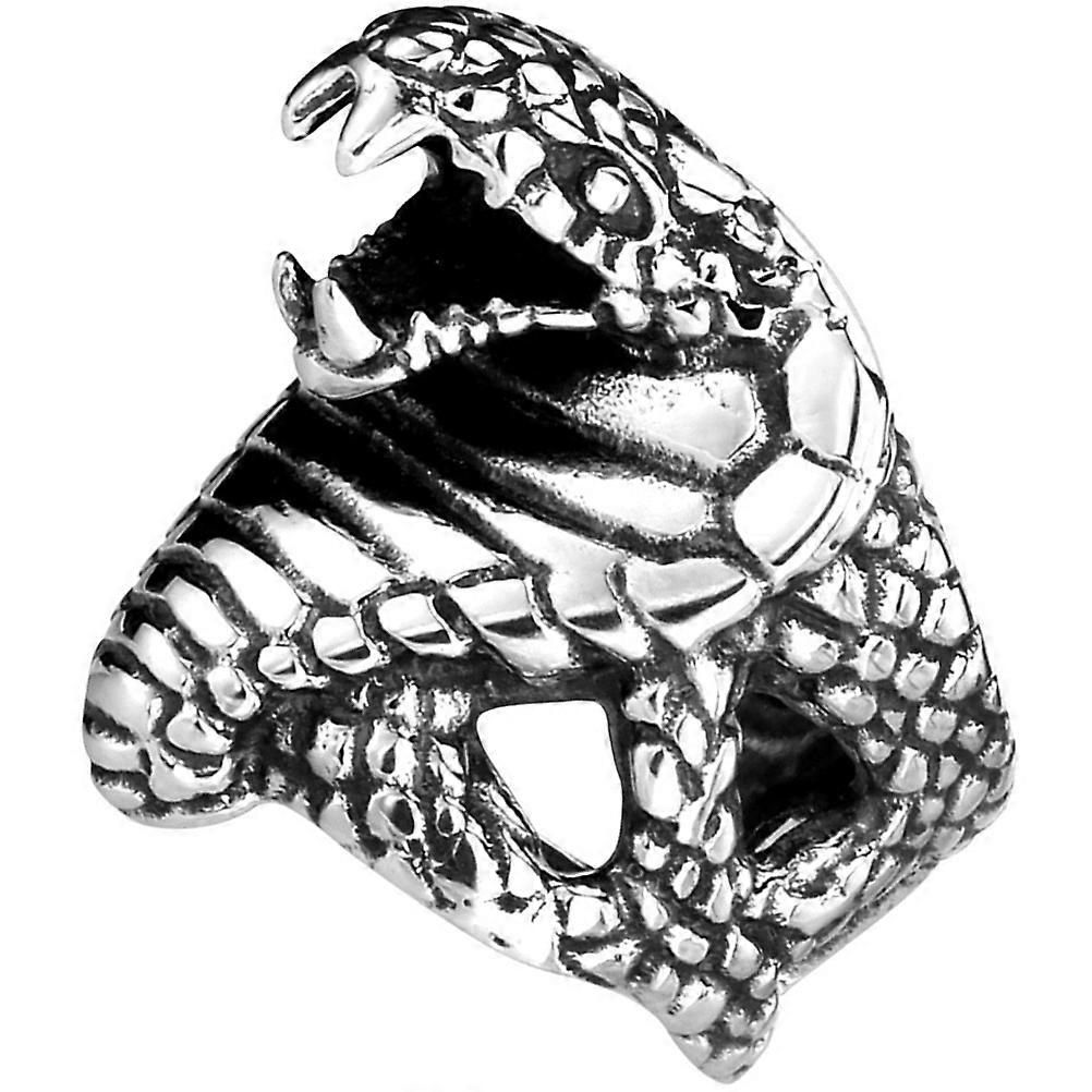 Here's a polished product description based on your input:
**Gothic Snake Ring for Men – Stylish Punk Jewelry in Steel Color**
Embrace bold