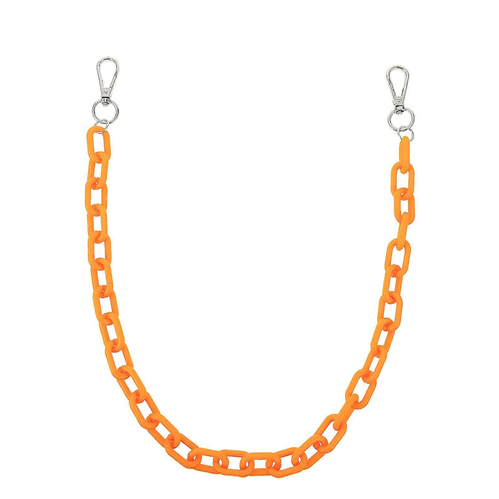 Orange Acrylic and Metal Jeans Chain for Decoration Durable Shiny Easy to Match with Dress or Jeans