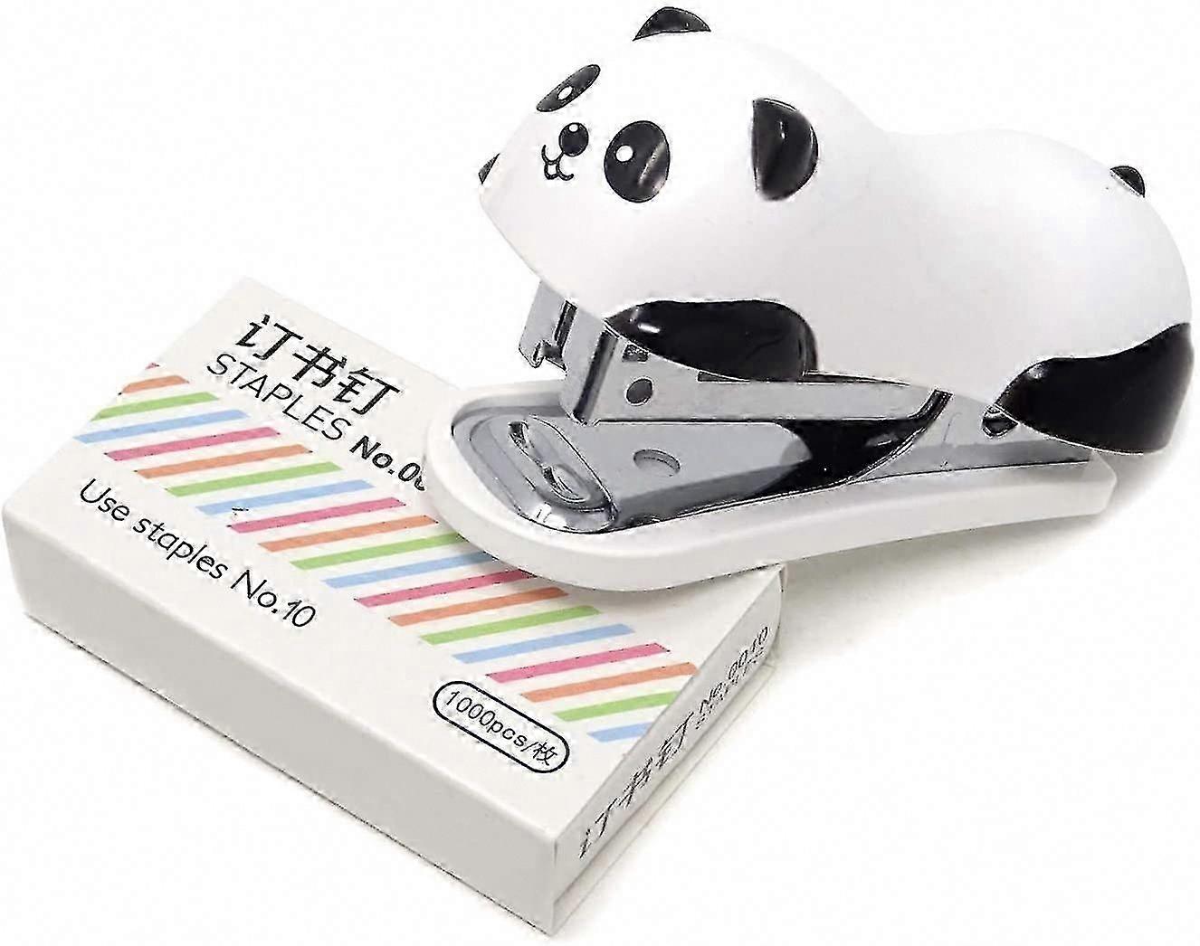 Portable Mini Cute Panda Desktop Stapler Set With 1000pcs No.10 Staples Compatible With Office School Home Or Travel Use
