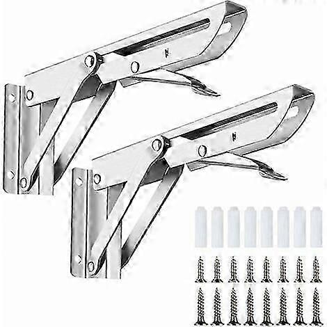 2025 Latest Model Shelf brackets and pegs Heavy Duty Folding Bracket 12 Inch, 1 Pair Stainless