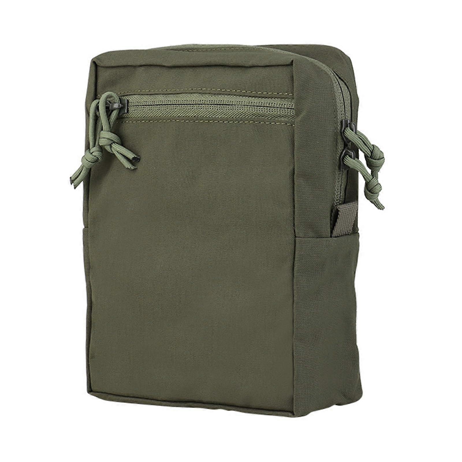 Nylon Waist Bag for Outdoor Camping and Hiking, Multi-Use Phone Pouch with Attachments, Green Color