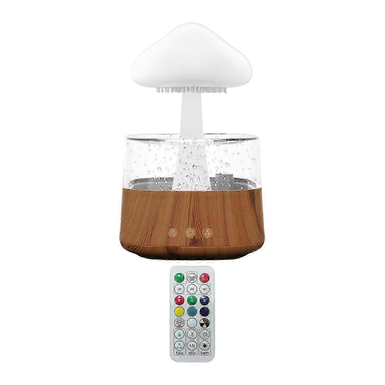 Rain Cloud Humidifier Water Drip Colors Night Light Mushroom Lamp Diffuser