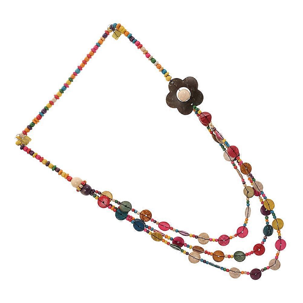 Bohemia Necklace with Retro Style Made of Coconut Shell Beads for Women Assorted Color