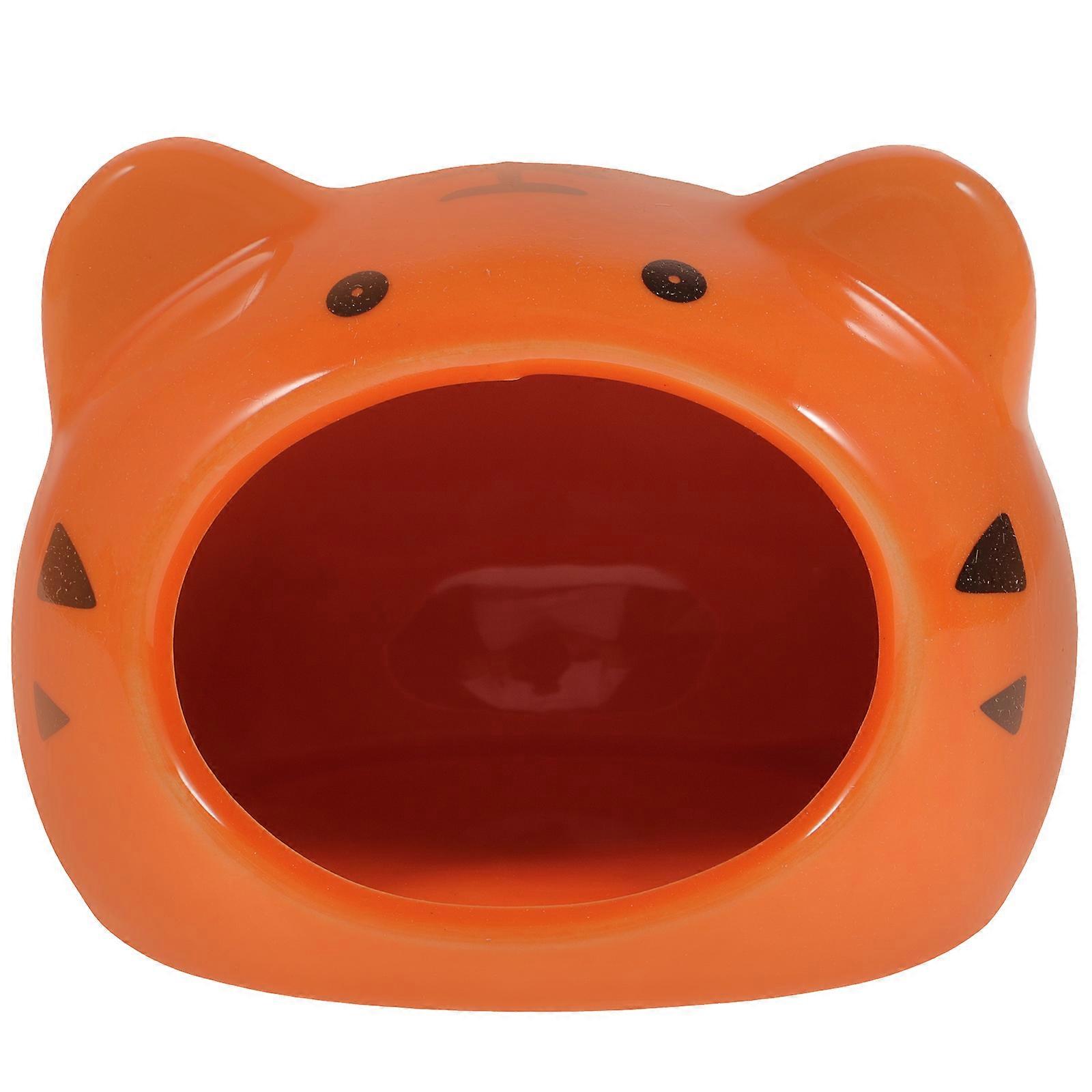 Ceramic Nest Hamster Bed Adorable Cartoon Design, Safe Material, Cozy Hideout for Chinchillas & Dwarf Mice