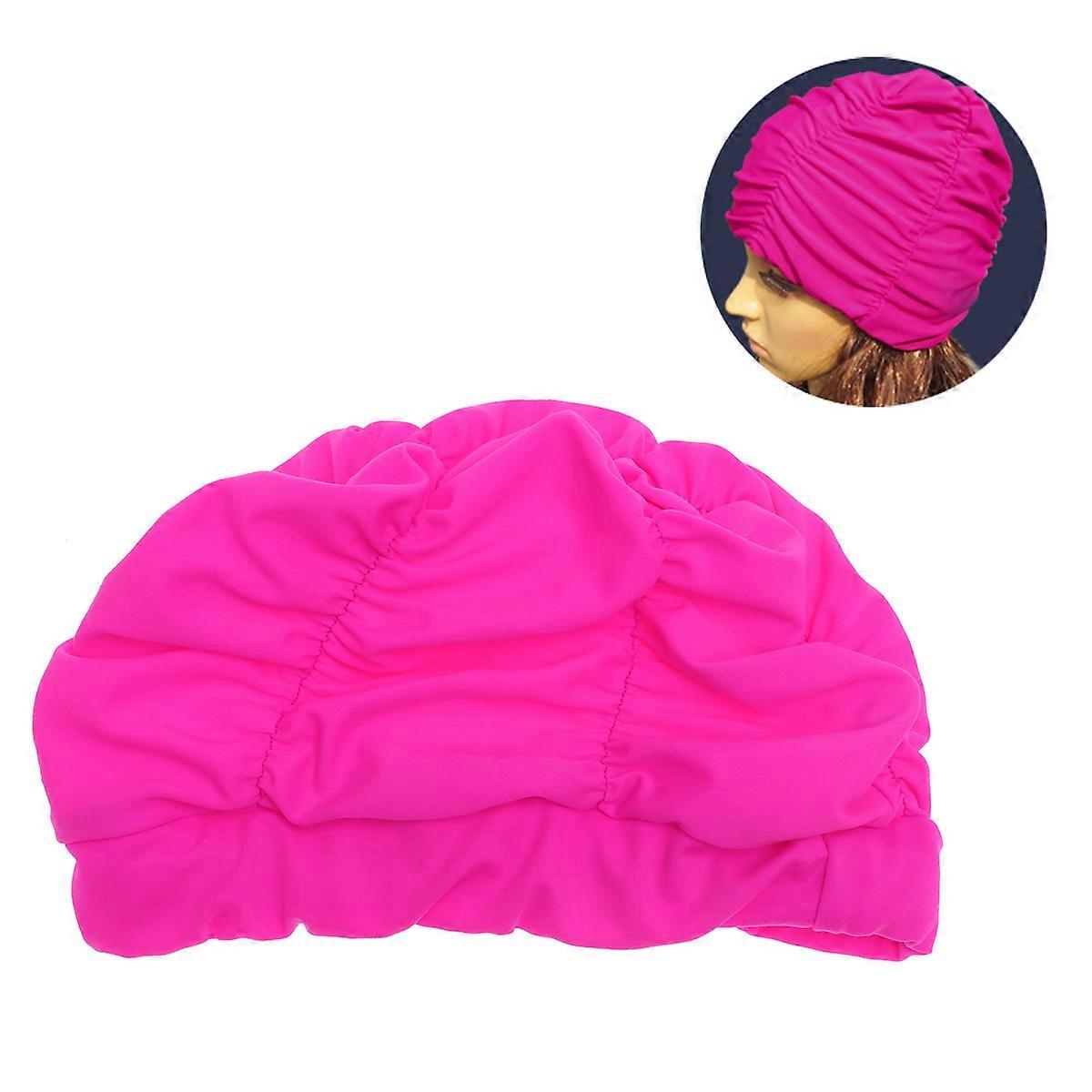 Pleated Swim Ear Protector for Women Comfortable and Waterproof for Swimming at the Beach or Pool in Rosy - 1Pcs