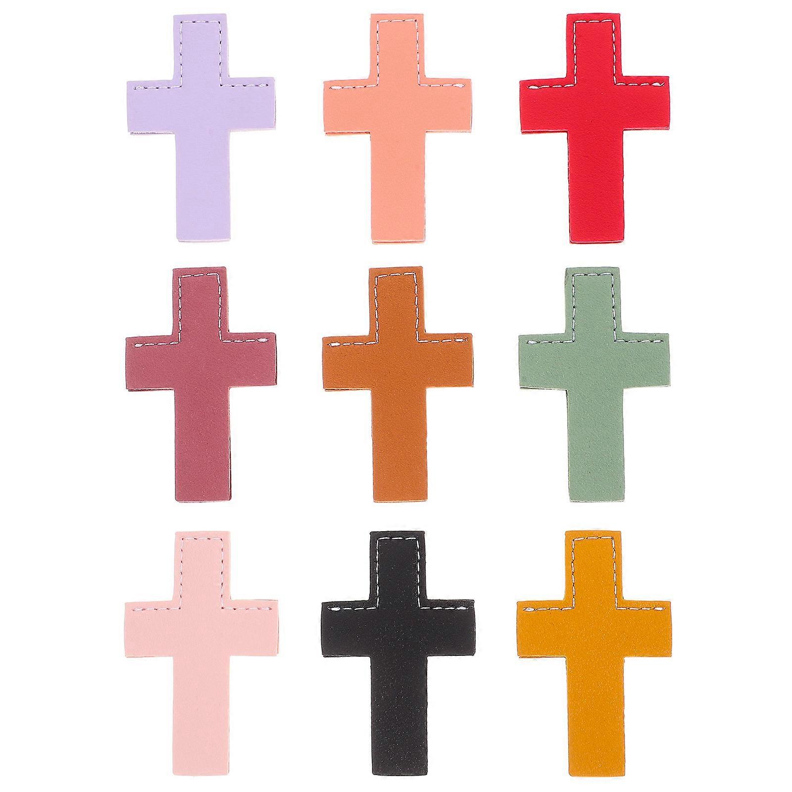 Couleur assortie Mini Portable Croix Marque-page Marque-page Accessoires Pour Les Étudiants Enseignants 9Pcs Page Protection