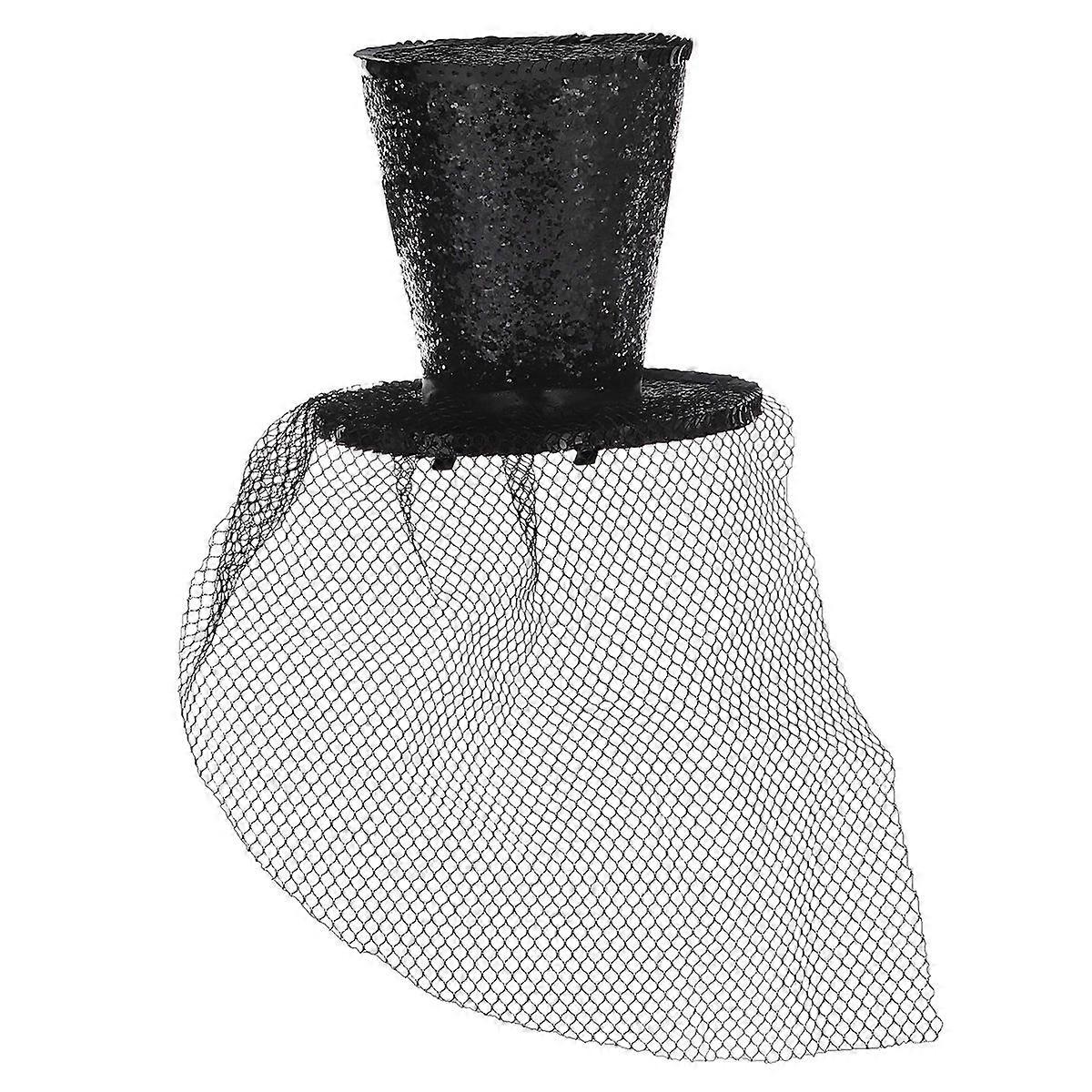 Black Fabric Veil Headband for Wedding Party and Daily Outfits One Size Fits Most