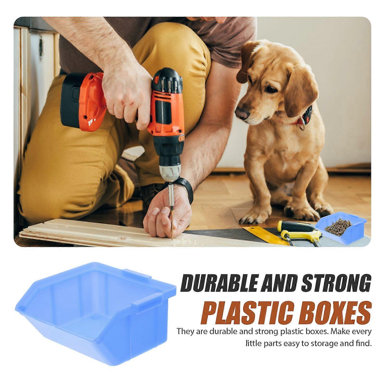 6pcs Plastic Nesting Shelf Bin Boxes Nesting Shelf Storage Boxes Hardwares Boxes