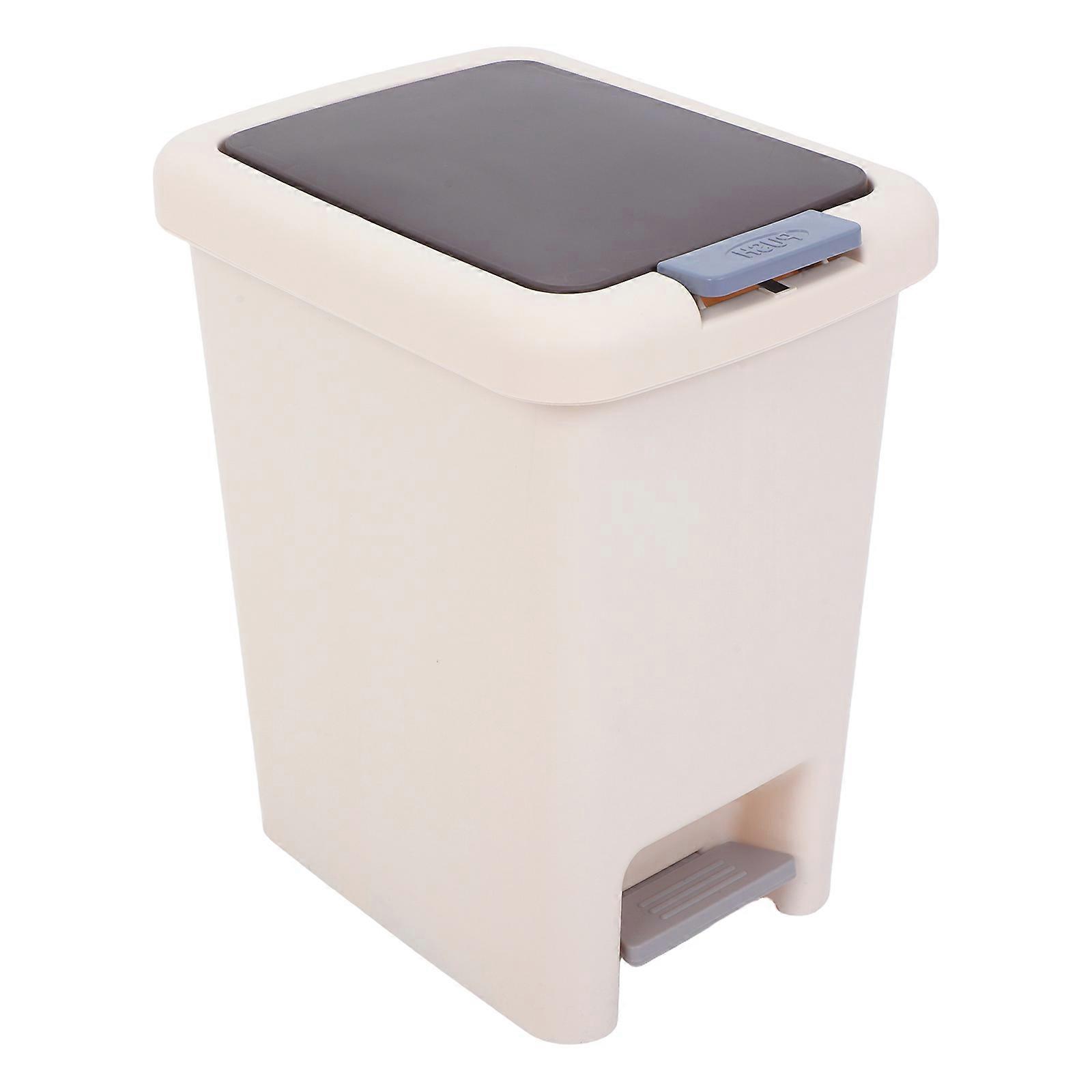 a polished product description based on your input:
 
**Modern Rectangular Foot Pedal Trash Can with Lid – Stylish Plastic Rubbish Storage Bin for