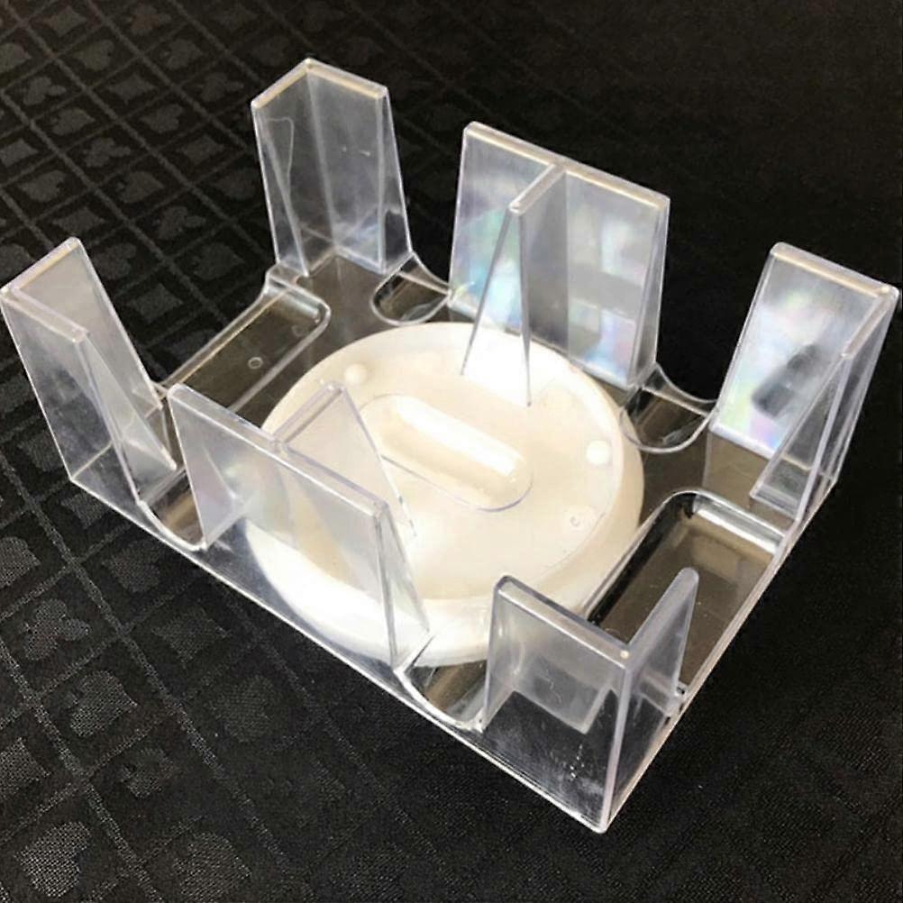 Playing Card Holder Set of 6, Rotating Transparent Card Tray Organizer for Poker, Canasta, Bridge