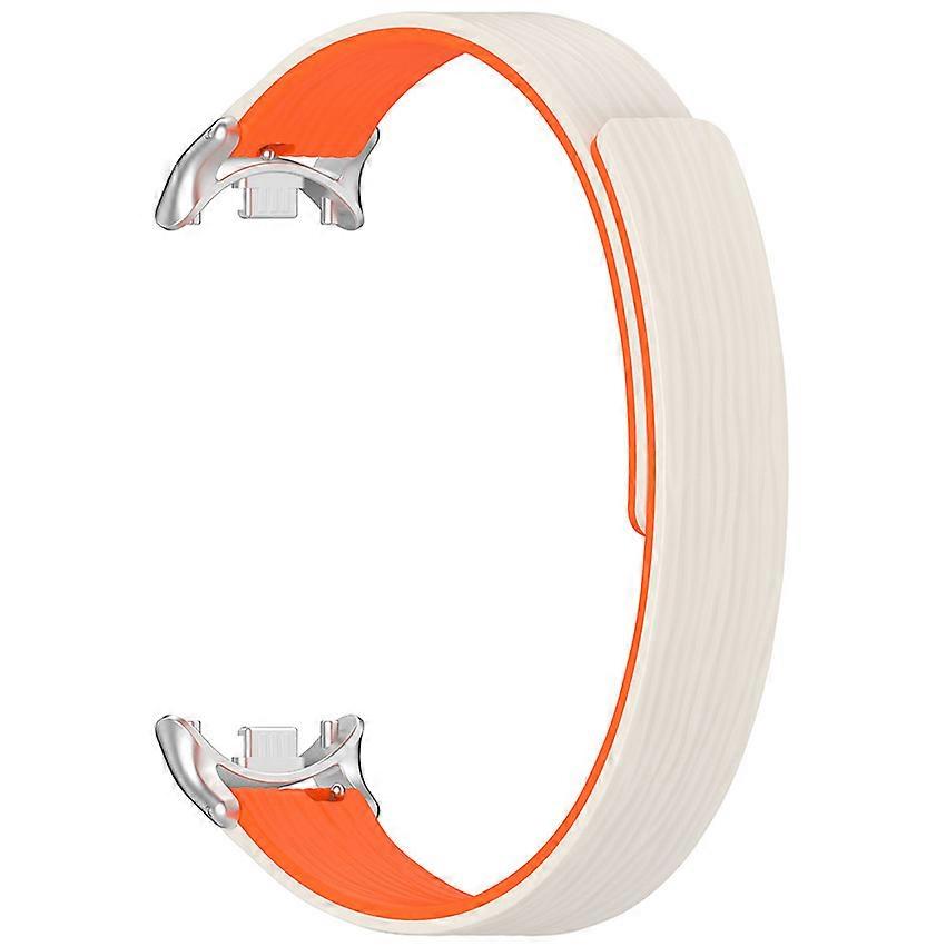 12MM Striped Soft Magnetic Watch Strap for Various 12mm Lug and Watch Frame Starlight Orange