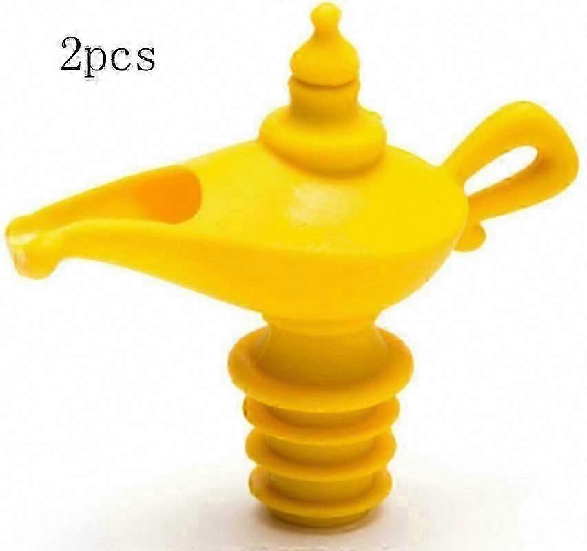 2Pcs Yellow Silicone Pourer Stoppers for Kitchen Use