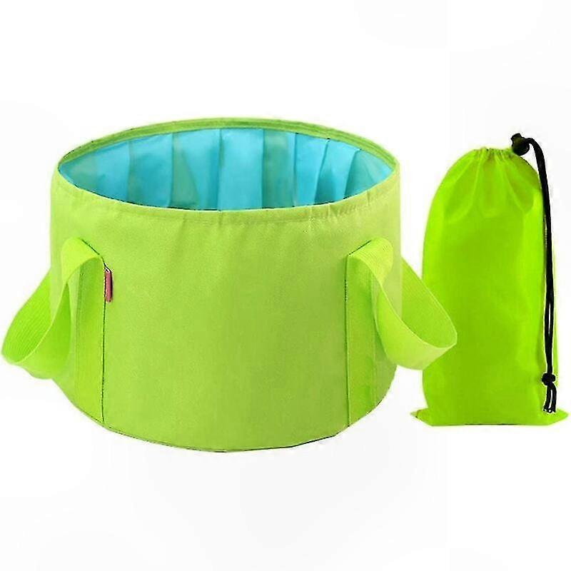 Folding Water Bucket, Portable Collapsible Container for Camping, Garden, Fishing, Beach, Picnics, 15L Green