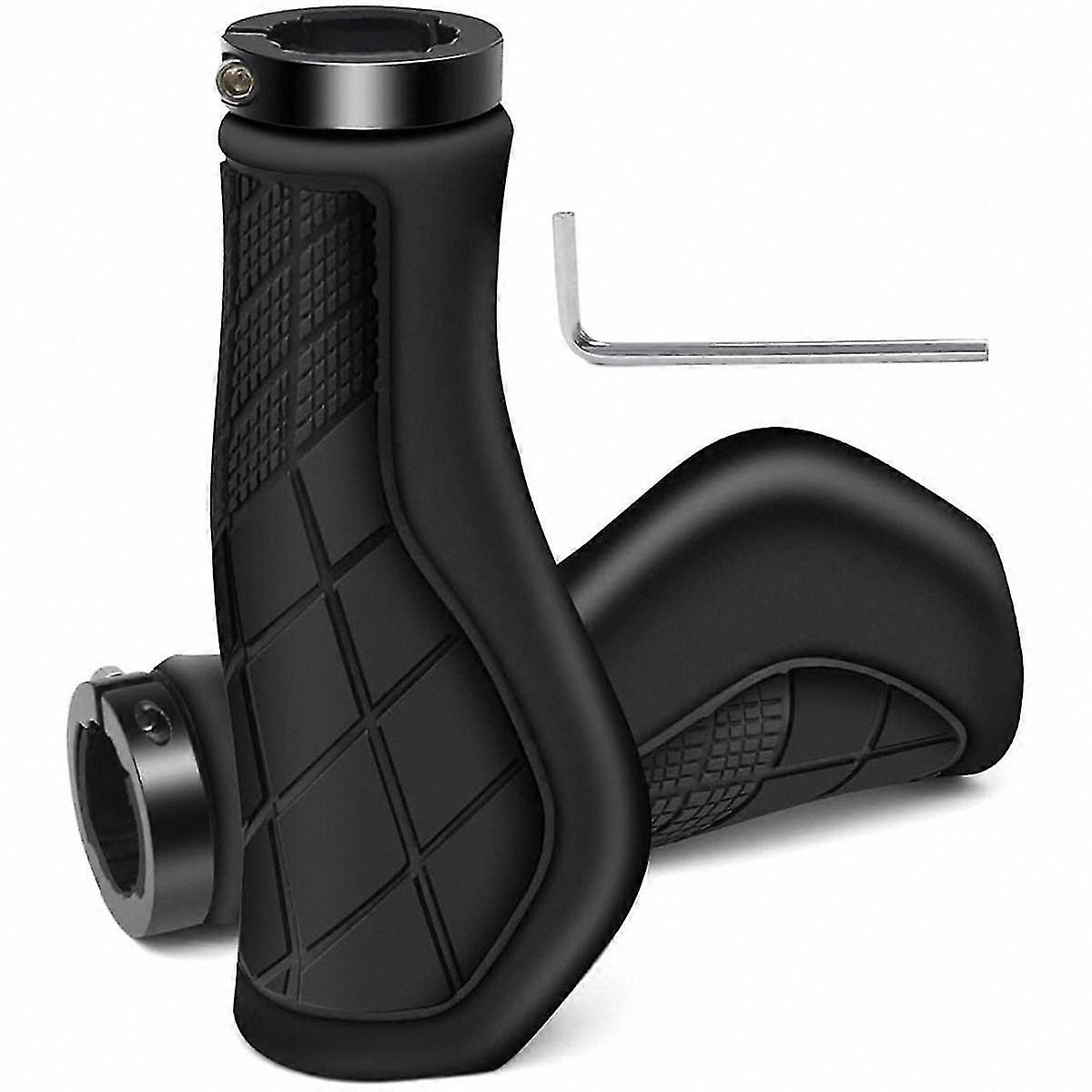 Ergonomic Handlebar Grips for 22.2mm E-Bikes, Non-Rubber Comfortable Bicycle Grips