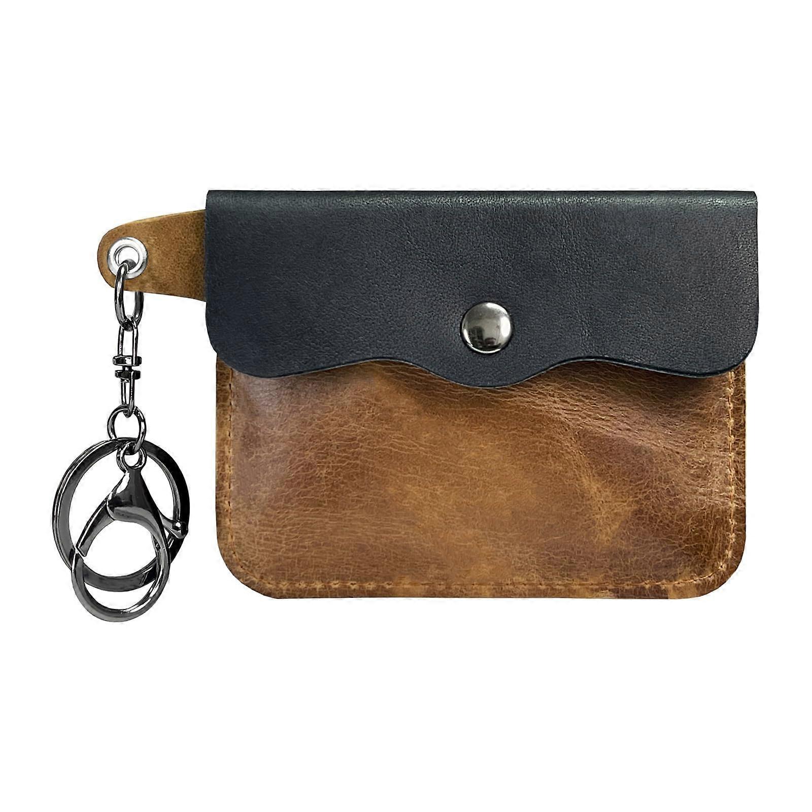 Elegant Business Wallet PU Leather Coin Wallet with Key Chain, Travel Pocket, Card Slot, Portable Key Case in Black and Brown