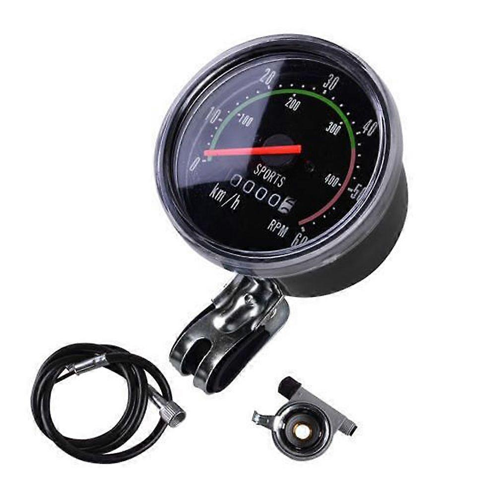 Universal Circular Mechanical Code Table Cycling Speedometer Bike Mechanical Odometer Outdoor Mountain Accessory (Black)