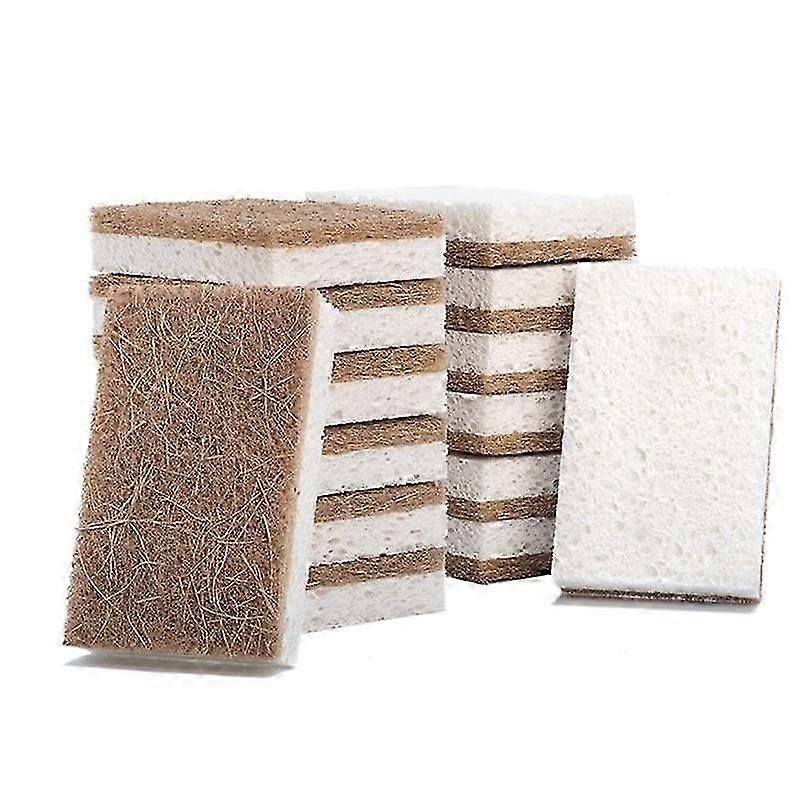16PCS Biodegradable Compostable Cellulose Kitchen Sponges Coconut Scrubber - Eco Friendly Sponge for Dishes Cleaning
