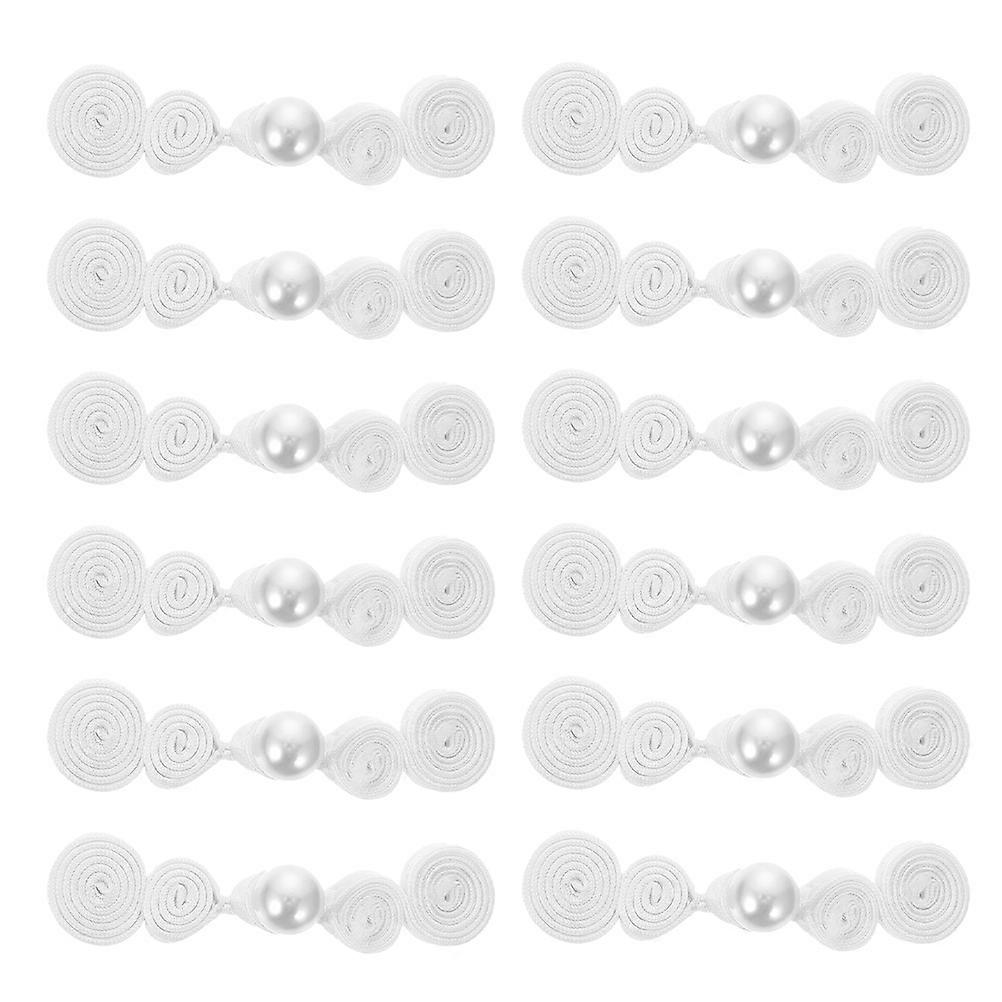 12 Pairs Sturdy Polyester Chinese Knot Frog Buttons for DIY Cloaks, Coats & Scarves – Traditional Style Sewing Fasteners for Authentic Handcrafted