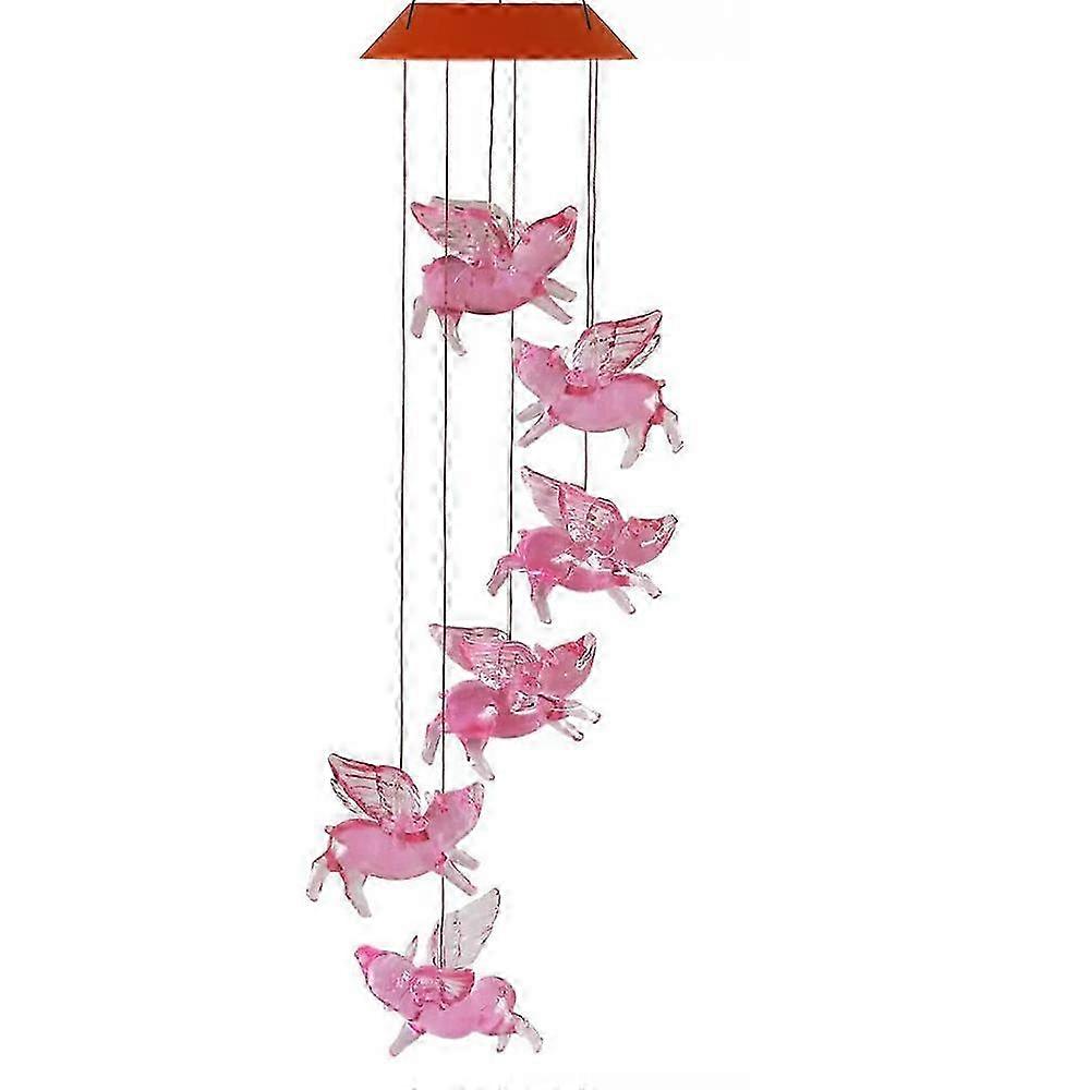 Solar LED Bee Wind Chimes, Hanging Garden Decor with Mobile Design