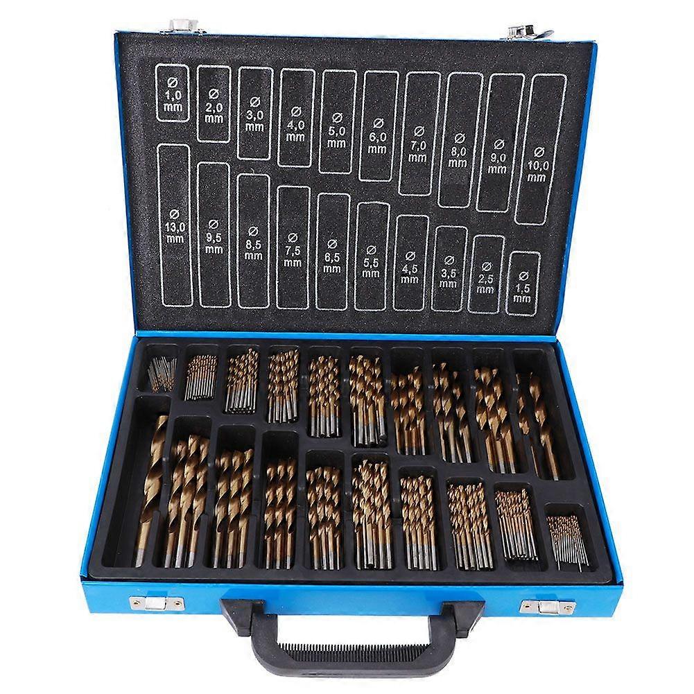 202Pcs Twist Drill Bit Set in acciaio inossidabile Ti rivestito alta durezza resistenza all'usura HSS