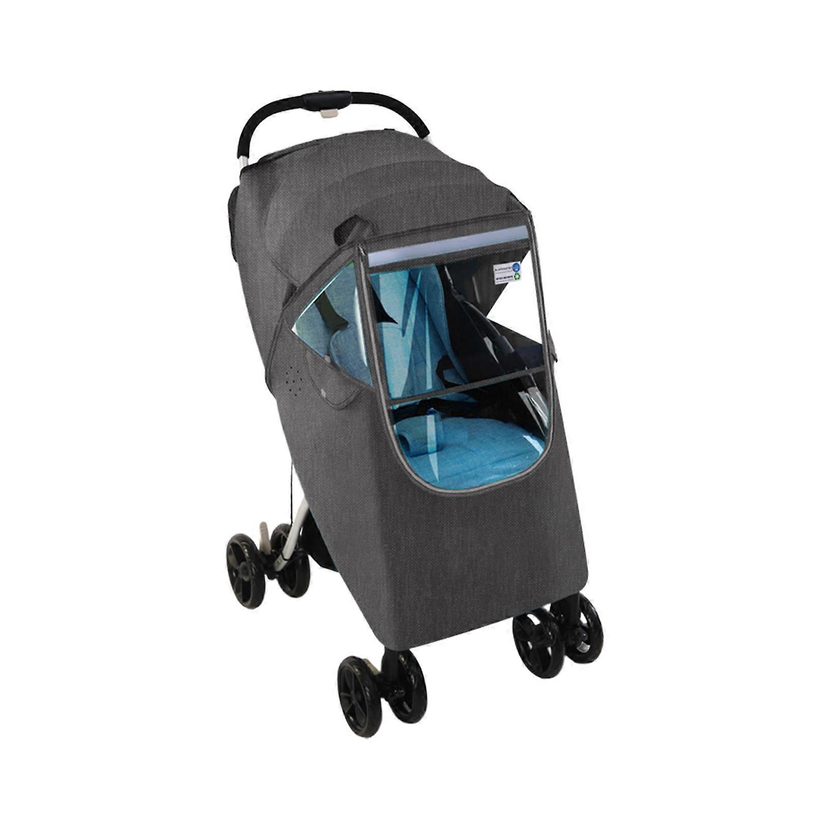 Practical Strollers Weather Shielding Transparent Window Warmth Retention Breathable Fabric Universal for Infants Multicolor