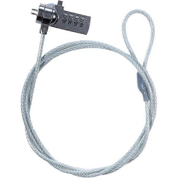 Security Cable with Combination Code Lock for Laptop, Silver, Key