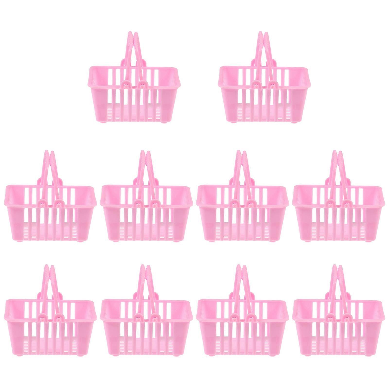Mini Shopping Baskets Plastic Basket Toys for Decoration 10Pcs