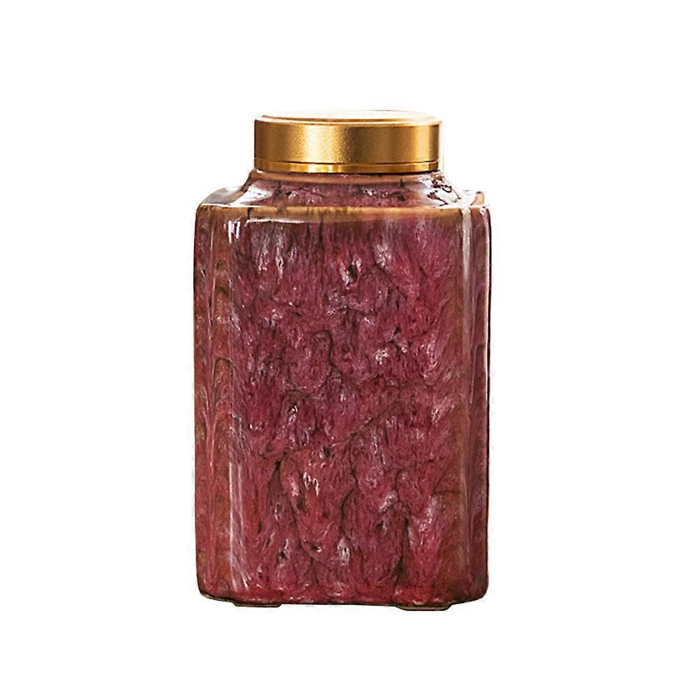 Sealed Jar Multi-Purpose Tea Container for Kitchen Use Pink Ceramic and Aluminum with Dust Prevention Feature 1Pack